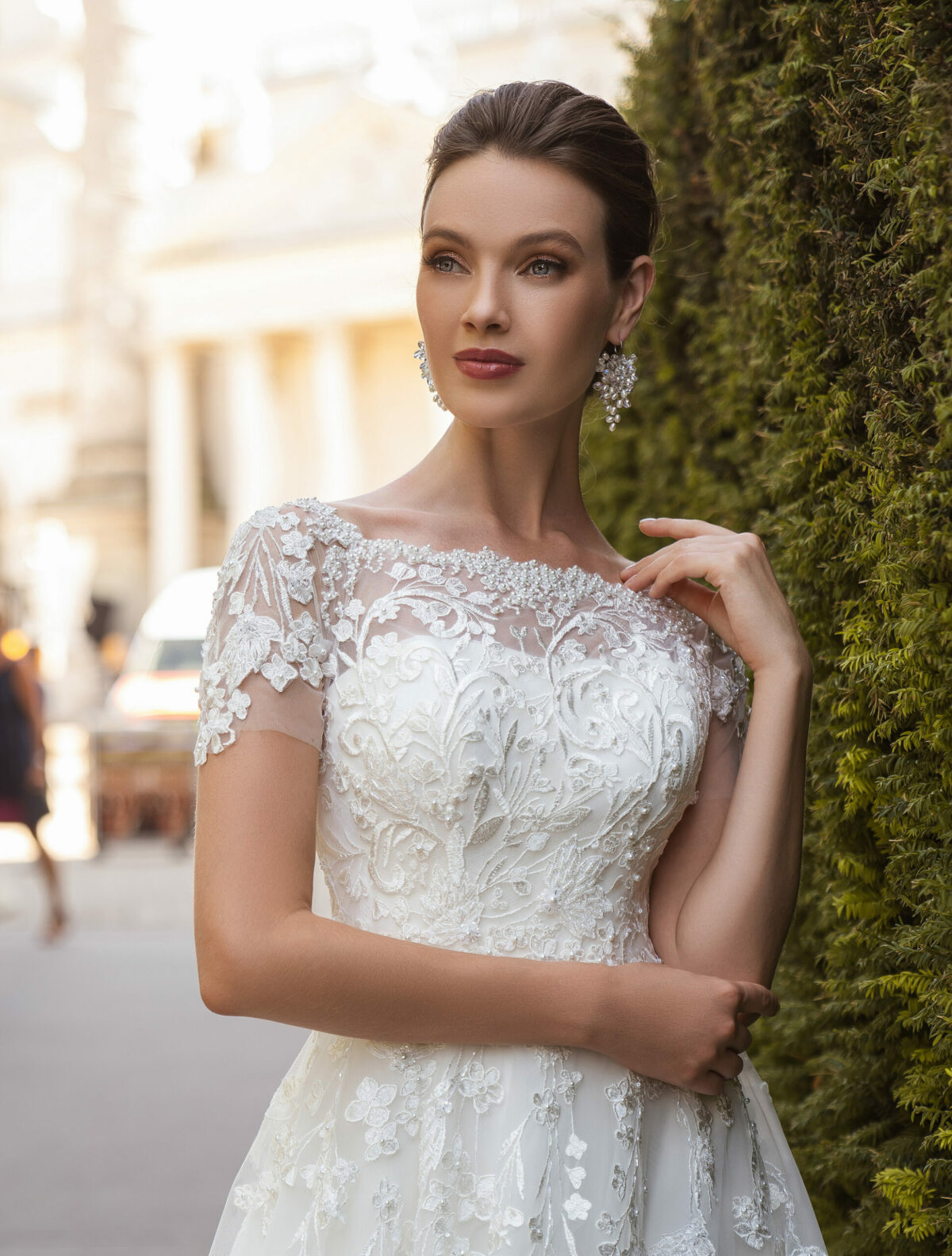 Addison / Princess Chantilly Wedding Dress Embroidered With Sequins ...