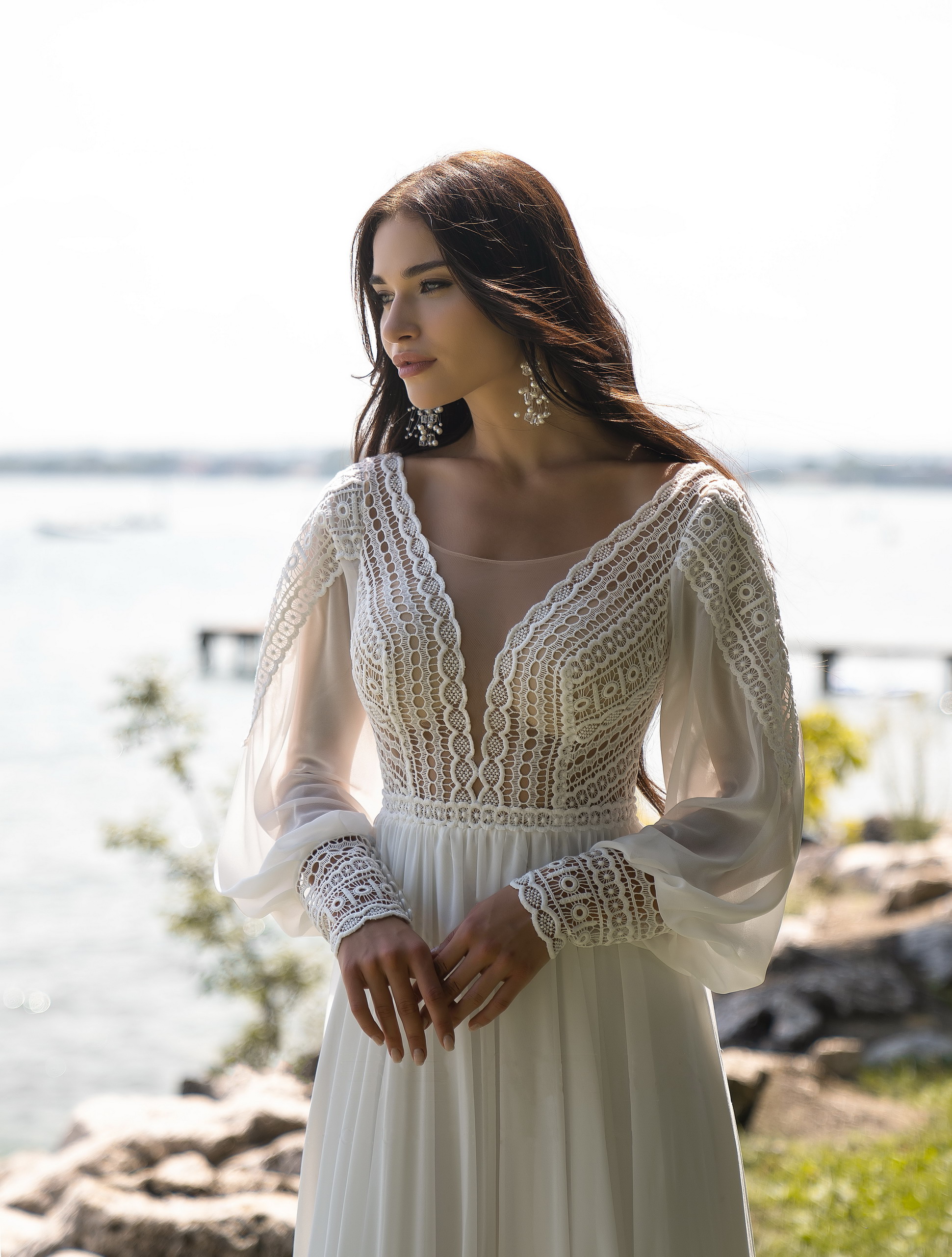 Everly / A-line Wedding Dress With Long Sleeves | Cocobrides